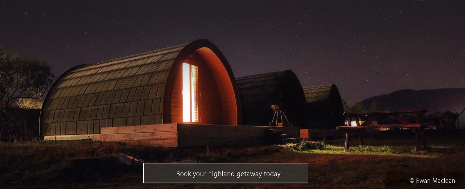 Highland Holiday Pods Banner 3
